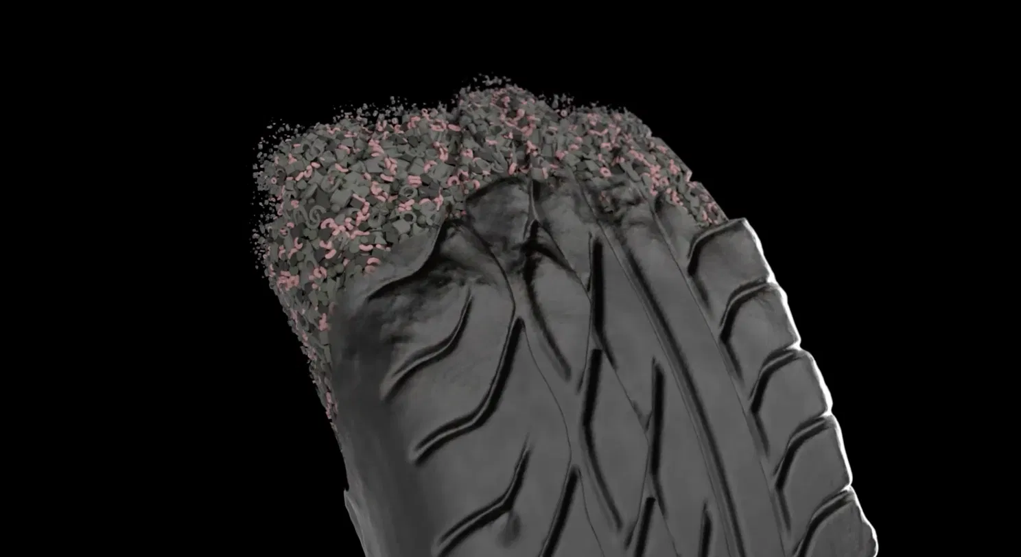 Michelin — simulation CGI pneu particules